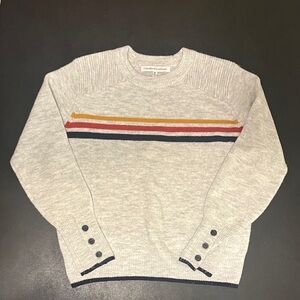 cupcakes & cashmere Heather Gray Sweater with Colorful Stripes